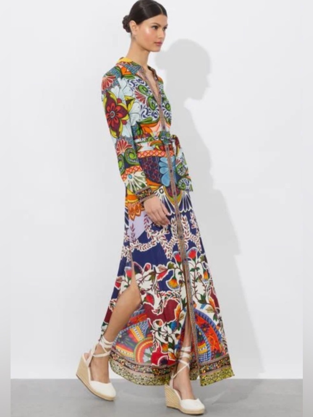 Alice and Olivia Chassidy Maxi Shirt Dress Small NWT